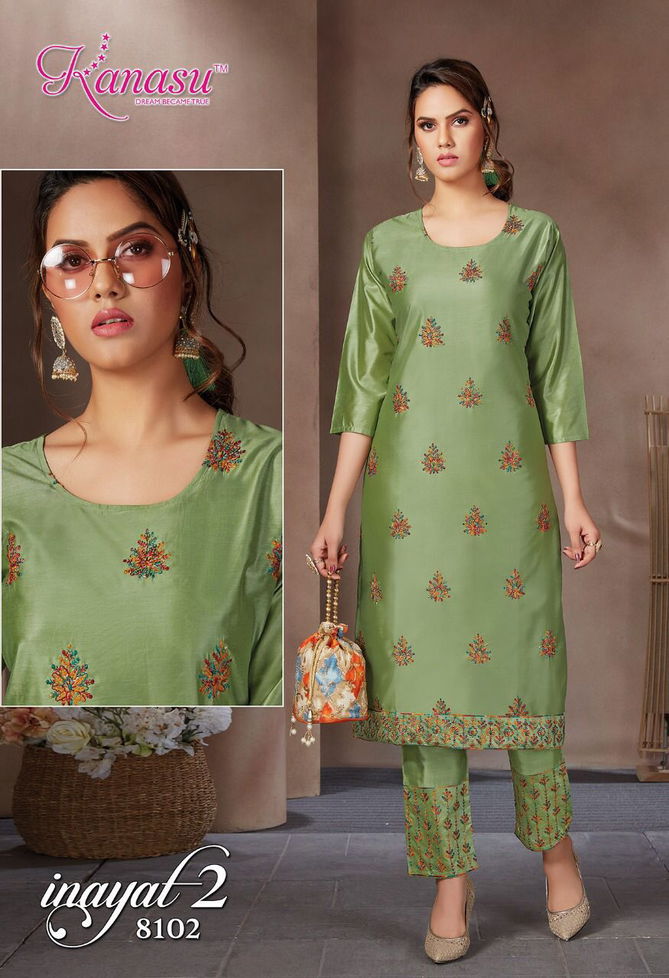 Kanasu Inayat 2 Silk Latest Fancy Wear Kurti With Bottom Latest Collection